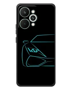 Чехол для Realme 15 Pro с картинкой «Голубой силуэт Lamborghini»