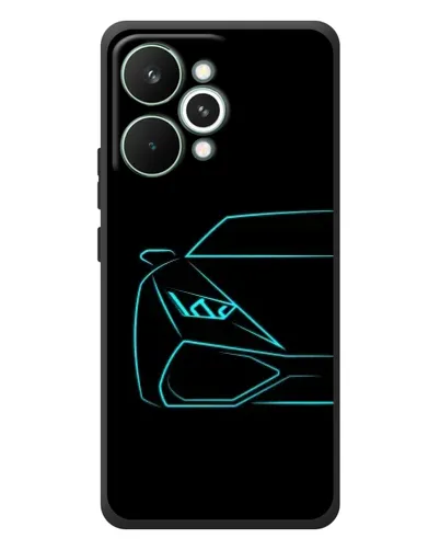 Чехол для Realme 15 Pro с картинкой «Голубой силуэт Lamborghini»