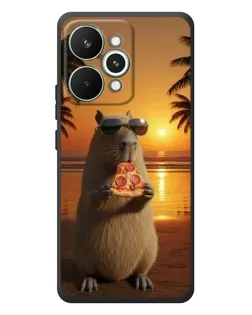 Чехол для Realme 15 Pro с картинкой «Капибара с пиццей»
