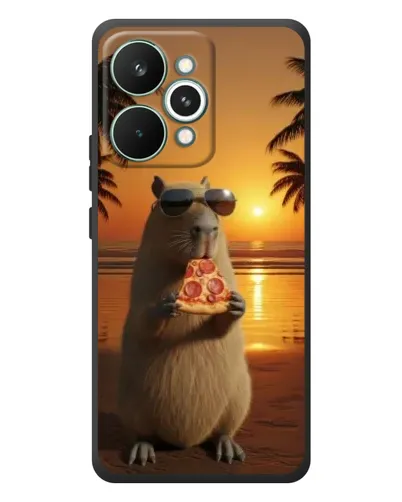 Чехол для Realme 15 Pro с картинкой «Капибара с пиццей» Чехол для Realme 15 Pro с картинкой «Капибара с пиццей»