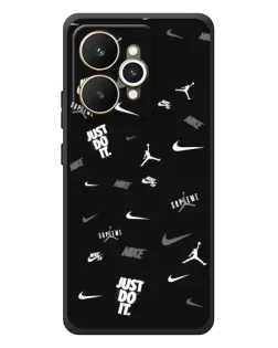 Чехол для Realme 15 с картинкой «Nike Black Pattern»