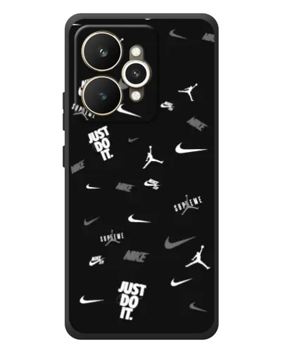 Чехол для Realme 15 с картинкой «Nike Black Pattern»