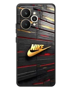 Чехол для Realme 15 с картинкой «Золотой Nike на металле»