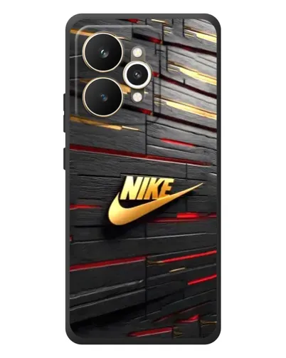 Чехол для Realme 15 с картинкой «Золотой Nike на металле»