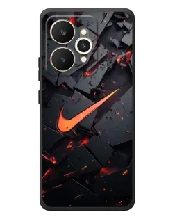 Чехол для Realme 15 с картинкой «Nike — эффект разломов»