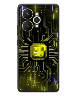 Чехол для Realme 15 с картинкой «Nike — золотая искра»
