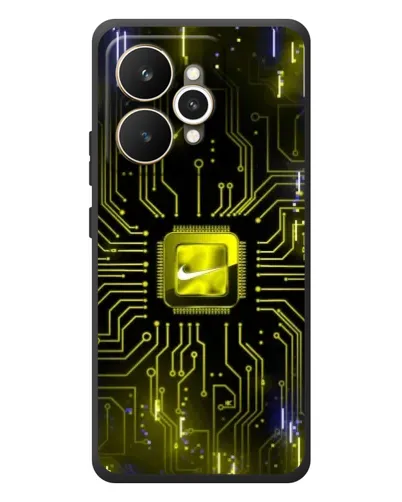 Чехол для Realme 15 с картинкой «Nike — золотая искра»
