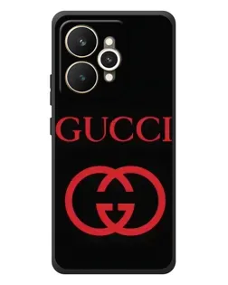 Чехол для Realme 15 с картинкой «Gucci — красный логотип»