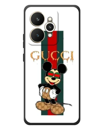 Чехол для Realme 15 с картинкой «Микки Маус Gucci — полосы»