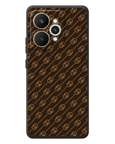 Чехол для Realme 15 с картинкой «Gucci — золотые диагонали»