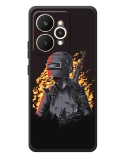 Чехол для Realme 15 с картинкой «PUBG — огненный силуэт»