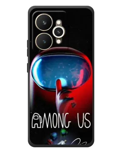 Чехол для Realme 15 с картинкой «Красный импостер — макро»