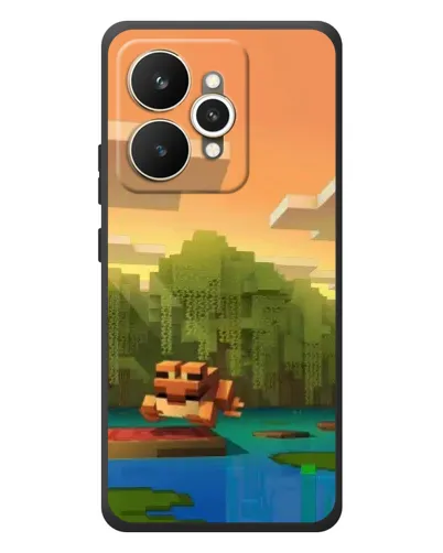 Чехол для Realme 15 с картинкой «Майнкрафт закат солнца»