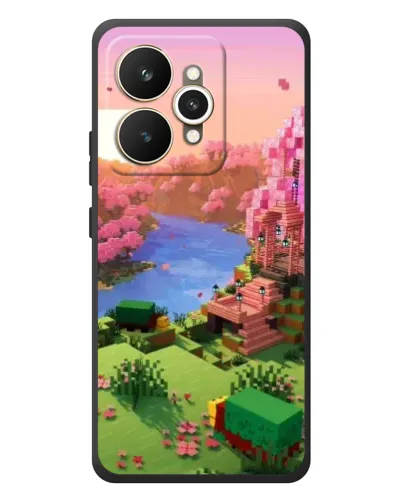 Чехол для Realme 15 с картинкой «Розовое дерево Minecraft»