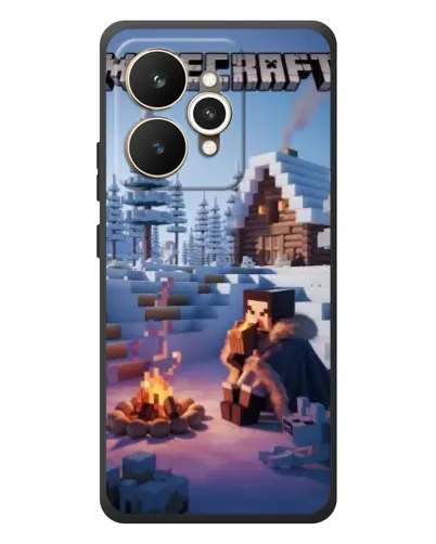 Чехол для Realme 15 с картинкой «Зимний Minecraft»