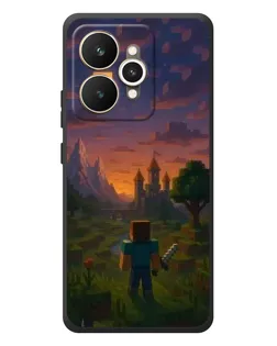 Чехол для Realme 15 с картинкой «Стив у башни»