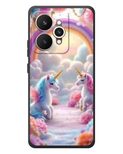 Чехол для Realme 15 с картинкой «Радуга и единороги»
