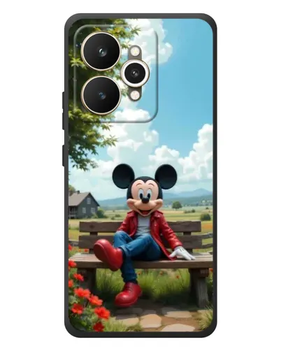Чехол для Realme 15 с картинкой «Микки на скамейке»