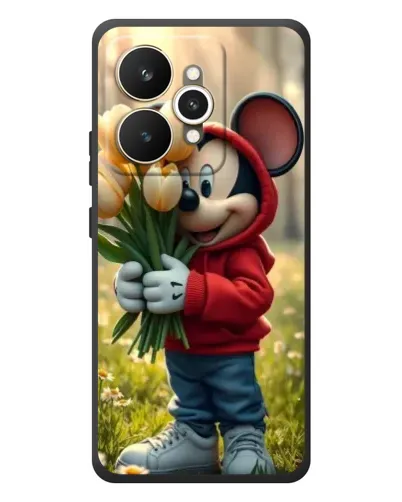 Чехол для Realme 15 с картинкой «Микки с тюльпанами»
