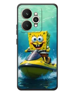 Чехол для Realme 15 с картинкой «Спанч Боб на гидроцикле»