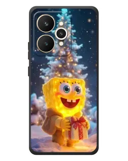 Чехол для Realme 15 с картинкой «Рождественский Спанч Боб»