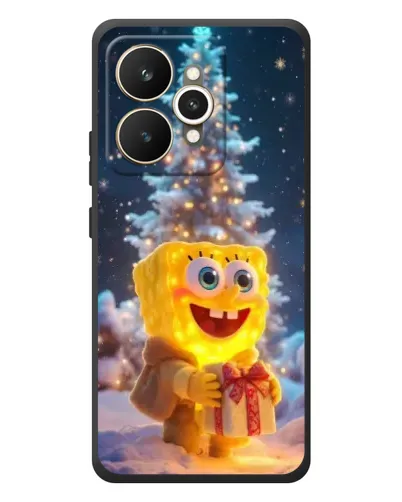 Чехол для Realme 15 с картинкой «Рождественский Спанч Боб»
