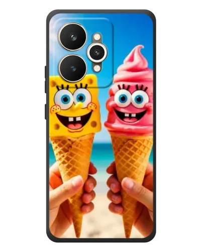Чехол для Realme 15 с картинкой «Спанч Боб мороженое»