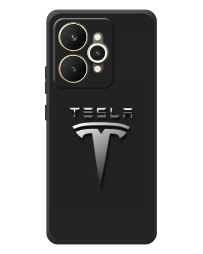 Чохол для Realme 15 з картинкою «Сталевий логотип Tesla»
