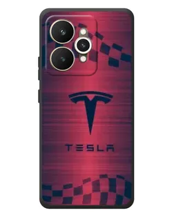 Чохол для Realme 15 з картинкою «Тесла червоний карбон»