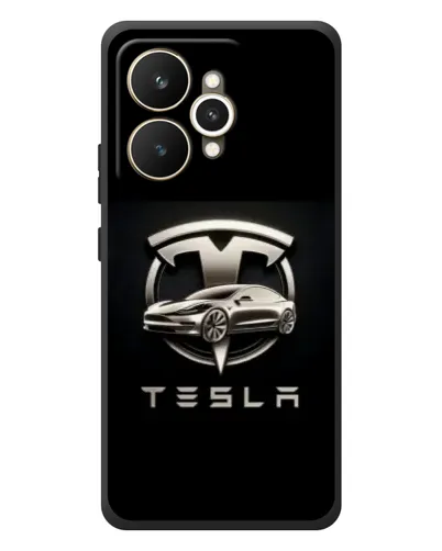 Чохол для Realme 15 з картинкою «Tesla — срібне авто»