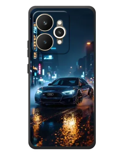 Чехол для Realme 15 с картинкой «Ночной город и Audi»