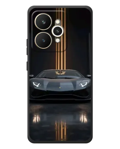 Чехол для Realme 15 с картинкой «Lamborghini золотые линии»