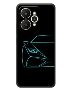 Чехол для Realme 15 с картинкой «Голубой силуэт Lamborghini»