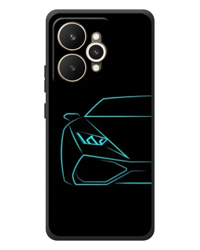 Чехол для Realme 15 с картинкой «Голубой силуэт Lamborghini»