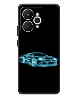 Чехол для Realme 15 с картинкой «Неоновый контур Lamborghini»