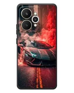 Чехол для Realme 15 с картинкой «Lamborghini красный дым»