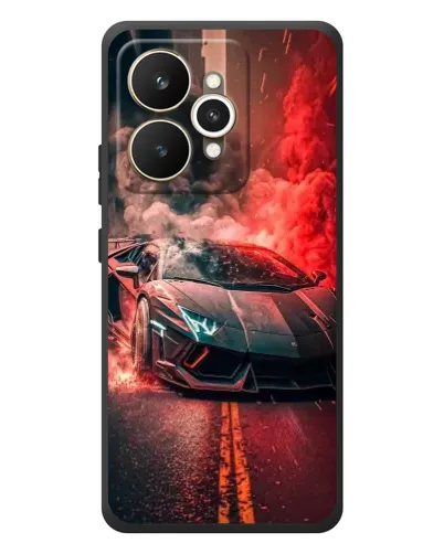 Чехол для Realme 15 с картинкой «Lamborghini красный дым»