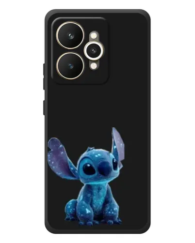 Чехол для Realme 15 с картинкой «Стич на черном»