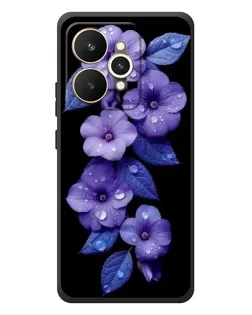 Чехол для Realme 15 с картинкой «Фиолетовые цветы с росою»
