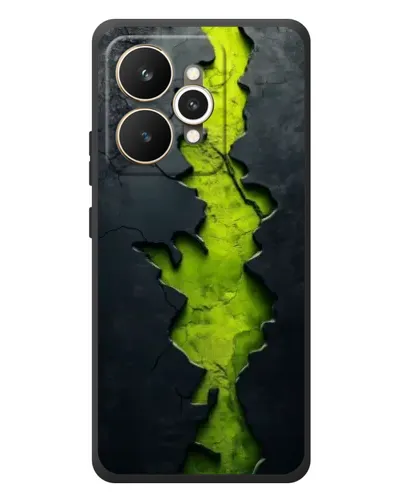 Чехол для Realme 15 с картинкой «Салатовый разлом скалы»