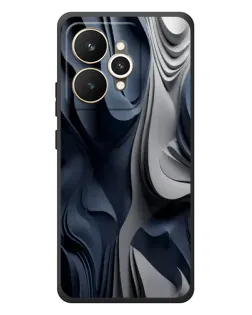 Чехол для Realme 15 с картинкой «Объемные синие складки»