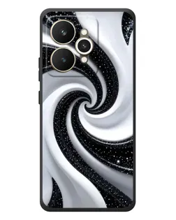 Чехол для Realme 15 с картинкой «Черно-белая спираль»