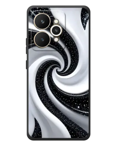 Чехол для Realme 15 с картинкой «Черно-белая спираль»