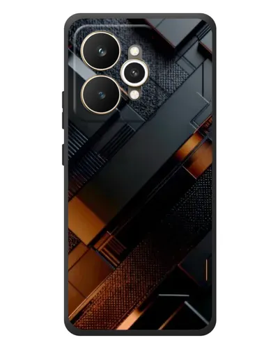 Чехол для Realme 15 с картинкой «Черные геометрические блоки»