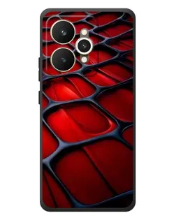 Чехол для Realme 15 с картинкой «Красная глянцевая сетка»