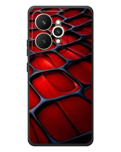 Чехол для Realme 15 с картинкой «Красная глянцевая сетка»