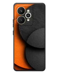 Чехол для Realme 15 с картинкой «Геометрия оранжевых кругов»