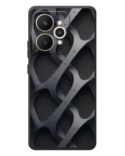 Чехол для Realme 15 с картинкой «Объемное серое плетение»