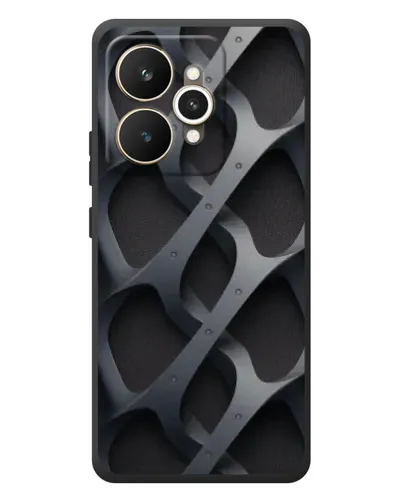 Чехол для Realme 15 с картинкой «Объемное серое плетение»