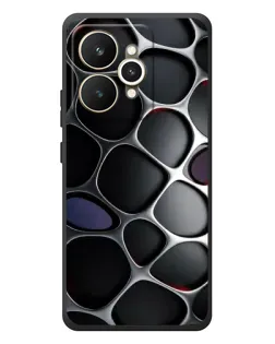 Чехол для Realme 15 с картинкой «Объемная темная решетка»